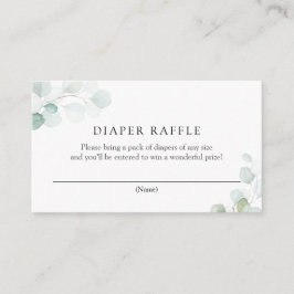 Cartão de Envio de Sorteio de Fraldas com Eucalipt