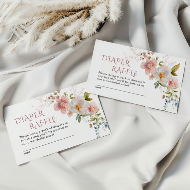 Cartão de Envio para Sorteio de Fraldas com Flores (Criador carregado)