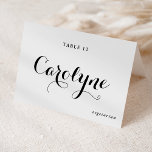 Cartão de Escolha de Refeição de Casamento com Cal<br><div class="desc">Eleve a sua recepção de casamento com nossos belos cartões de lugar de casamento personalizáveis, projetados para adicionar um toque pessoal ao seu dia especial. Eles apresentam caligrafia preta moderna e um acento de coração. Adicione os nomes dos seus convidados, a escolha da refeição deles, a data do casamento ou...</div>