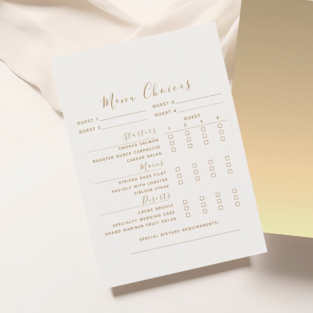 Cartão de Escolha do Menu de Casamento Dourado Mod (Criador carregado)