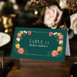 Cartão de Escolta de Casamento de Jardim Encantado<br><div class="desc">Esta elegante, caprichosa, Fantasia Encantada design de Jardim Floral é perfeita para uma celebração encantada de temas florestais ou uma festa de jardim. Este design apresenta elementos florais cor-de-rosa e laranja numa moldura de folhas verdes e acentos de ouro sobre fundo verde. Correspondência de itens no nosso compro para um...</div>