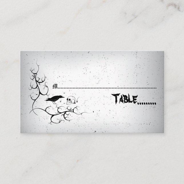 Cartão de escolta de casamento Gótico do crânio Ra (Frente)