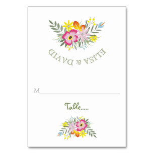 Cartão de escolta dobrado de casamento de flores