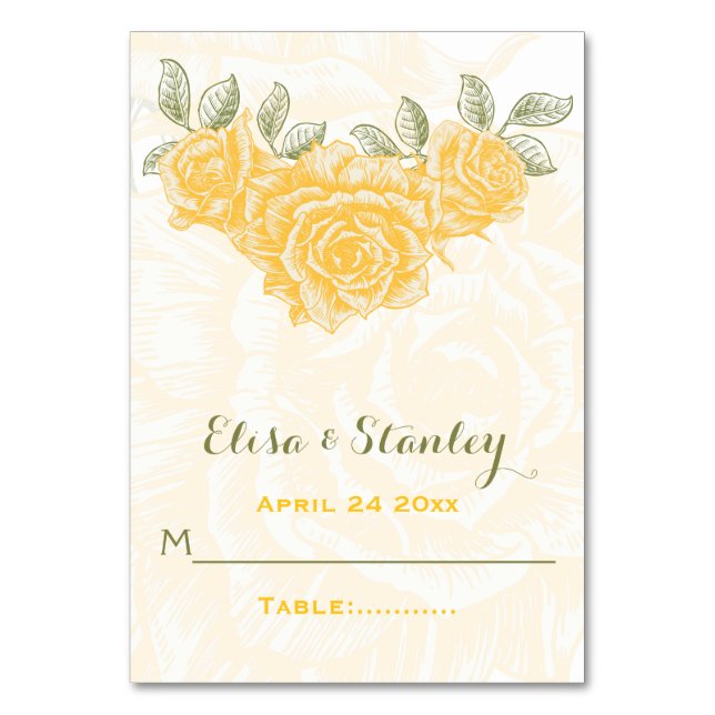 Cartão de escolta dobrado para o casamento das ros (Frente)