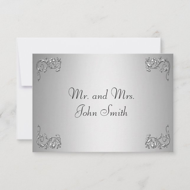 Cartão de Escorta - redemoinho prateado (Frente)