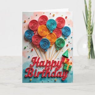Cartão de Esferas de Aniversário com Filigrana
