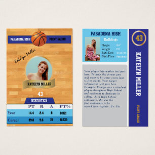 Cartão de esportes de troca do basquetebol azul