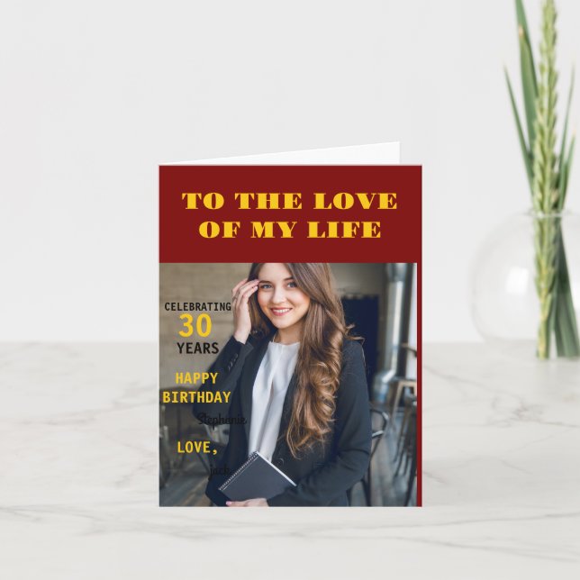 Cartão de esposa de amor de aniversário feliz pers (Frente)