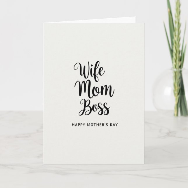 Cartão de Esposa Mãe Chefe (Frente)