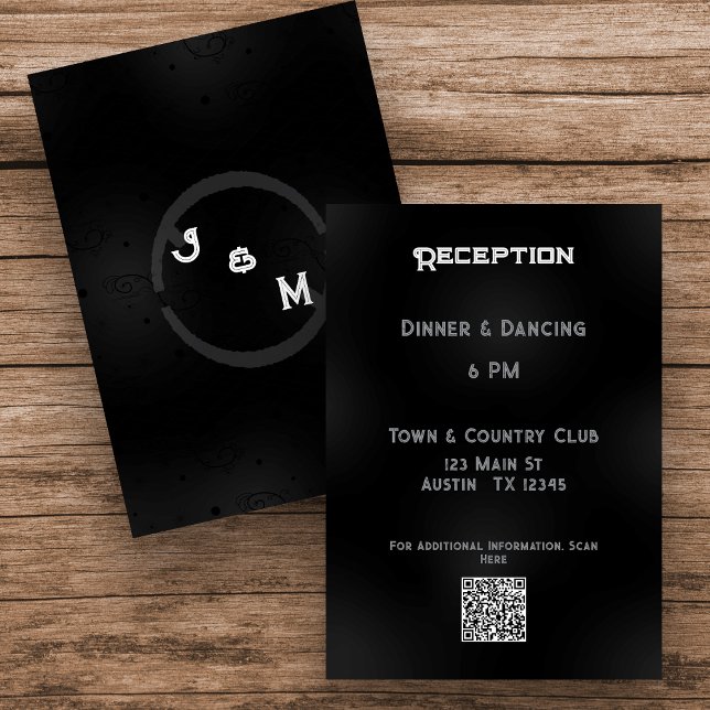 Cartão de Estância de Casamento de Gótico Ocidenta (Two Sided Wedding Enclosure Card)