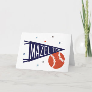 Cartão de Estandarte de Beisebol Mazel Tov