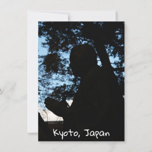 Cartão de estátua de chion-in temple silhouette