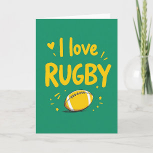 Cartão de Estilo Vibrante de Amor ao Rugby