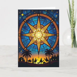 Cartão de Estrela de Vidro Colorido
