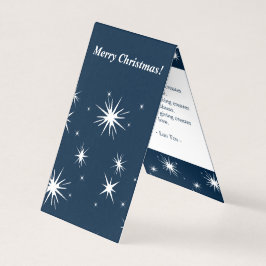 Cartão de Estrelas de Natal Azul-Branco para Plane