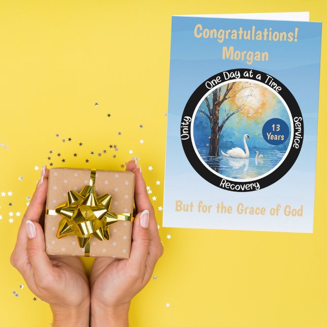 Cartão de Etapa de Sobriedade Personalizada | Cart (Criador carregado)