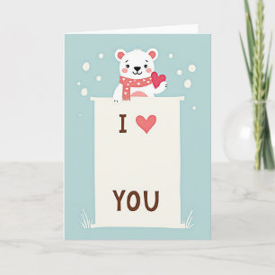 Cartão de Eu Te Amo de Urso Polar