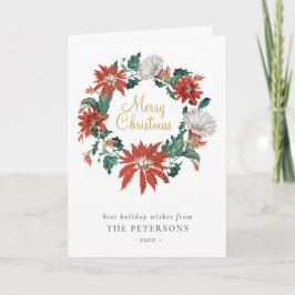 Cartão de exaustão Elegante Vintage Poinsettia Flo