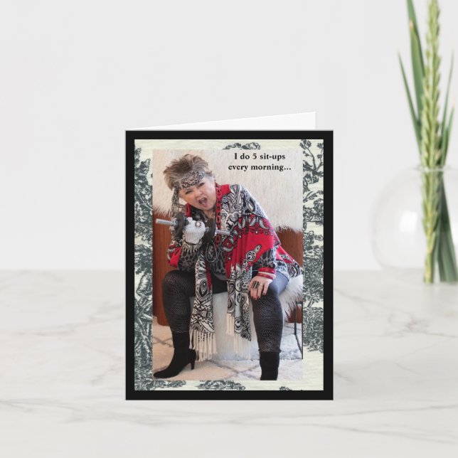 Cartão de Exercício Diário Humoroso (Frente)