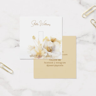 Cartão de Exibição de Anel de Flor de Ouro Branco