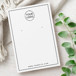 Cartão de exibição de borda preta fina de logotipo