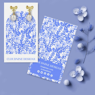 Cartão de Exibição de Brinco de Arco Floral Azul