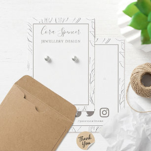 Cartão de exibição de brinco de mídia social padrã