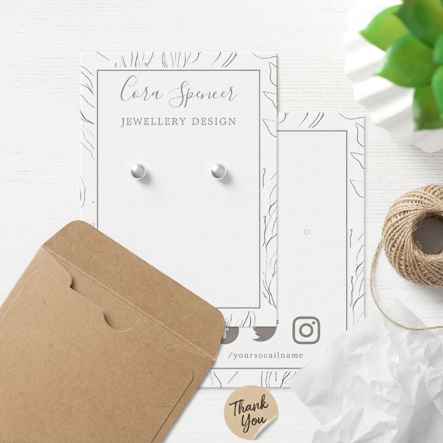 Cartão de exibição de brinco de mídia social padrã (Pretty pattern social media earring display card.)