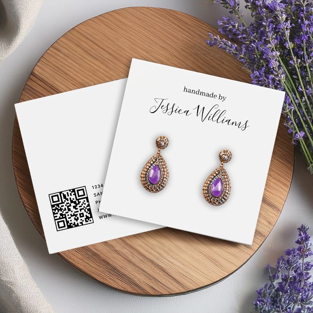 Cartão de Exibição de Brincos Minimalista Preto e  (Criador carregado)