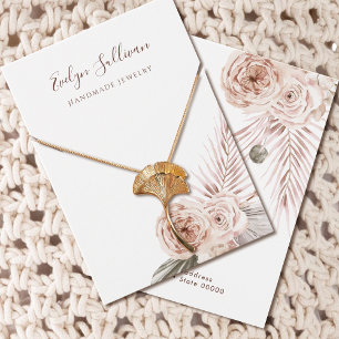 Cartão de exibição de colar de flores de boho