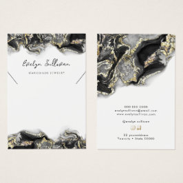 Cartão de exibição de colar de tinta preto marble