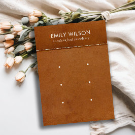 CARTÃO DE EXIBIÇÃO DE COURO DE COURO 3 STUD EARRIN