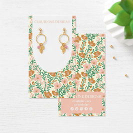 Cartão de Exibição de Jóias Arco Floral Rosa Verde