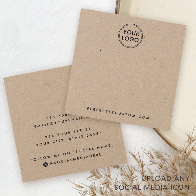 Cartão de exibição de logotipo personalizado de pa (Kraft paper custom logo earring display card)
