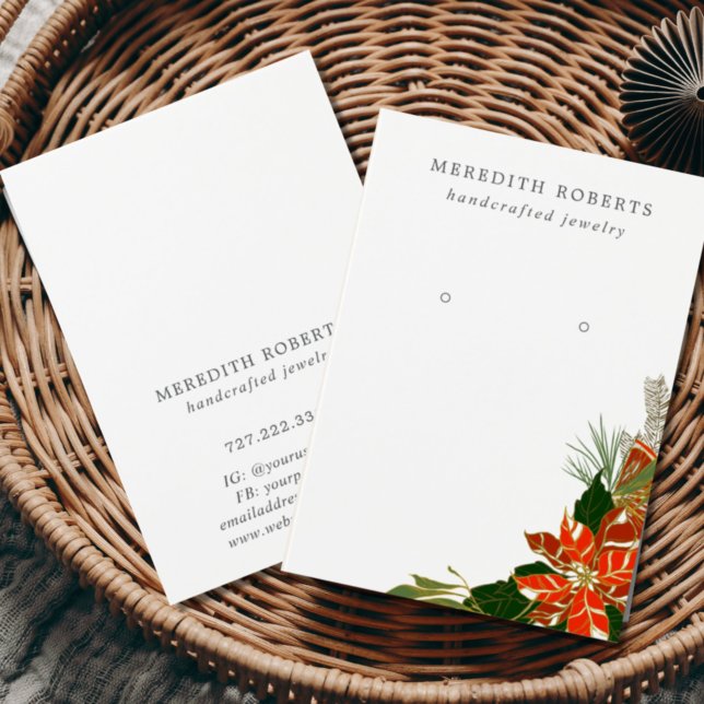 Cartão de Exibição de Poinsettias de Natal Vermelh (Criador carregado)