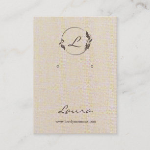 Cartão de exibição do brinco esbranquiçado