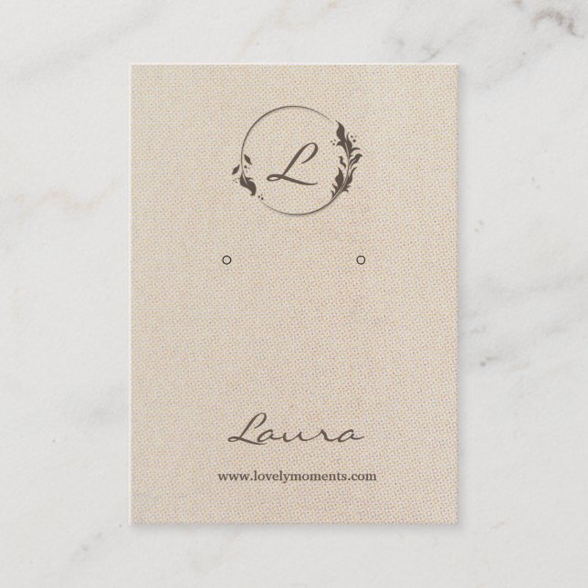 Cartão de exibição do brinco esbranquiçado (Frente)