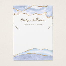 cartão de exibição do colar agate azul pastel