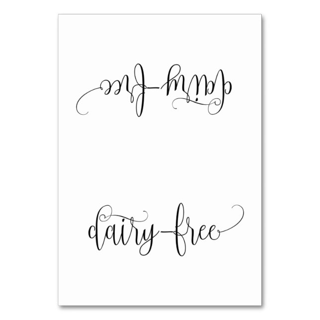 Cartão de expoente de Mesa sem leite (Frente)