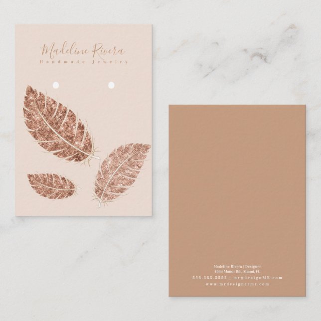 Cartão de Exposição de Artesanato em Ouro Falso co (Frente/Verso)