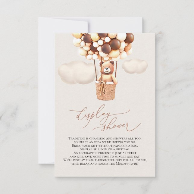 Cartão de Exposição de Balões do Urso Pardo para C (Frente)