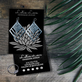 Cartão de Exposição de Brinco de Flor de Lótus Col