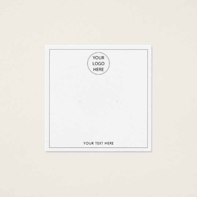 Cartão de Exposição de Brincos Adicione Seu Logoti (Frente)