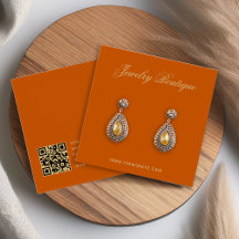 Cartão de Exposição de Brincos Boutique Laranja Qu