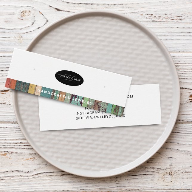 Cartão de Exposição de Brincos Chic Adicione Seu L (Chic Add Your Logo Earring Display Card)