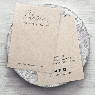 Cartão de Exposição de Brincos em Papel Kraft Fals