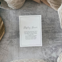 Cartão de Exposição de Chuveiro Prateado Minimalis