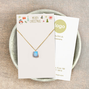 Cartão de Exposição de Colar de Natal Logo