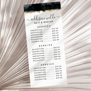 Cartão de Exposição em Aquarela Preto e Dourado