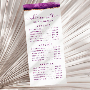 Cartão de Exposição em Aquarela Roxo e Dourado